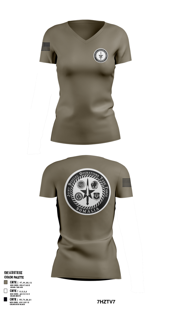 3rd SFG (A) 72510025 Women's Short Sleeve V-neck Shirt - 1