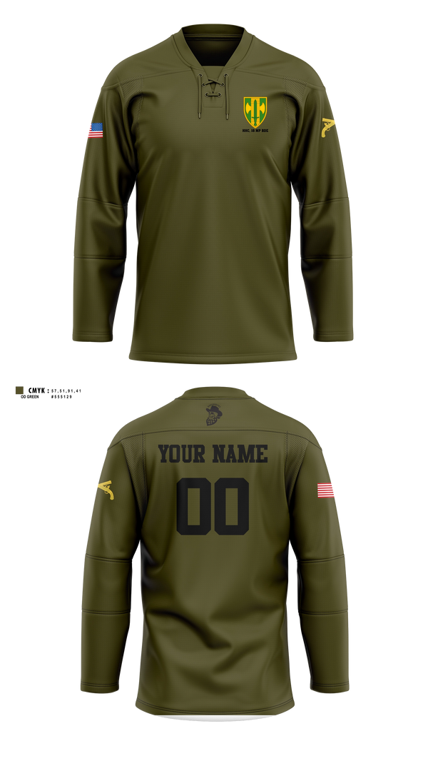 Hockey Jersey, HHC, 18 MP BDE, Army, Teamtime, Team time, sublimation, custom sports apparel, team uniforms, spirit wear, spiritwear, sports uniforms, custom shirts, team store, custom team store, fundraiser sports, apparel fundraiser