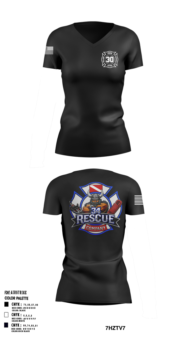 Ripley vol. fire dept 96046558 Women's Short Sleeve V-neck Shirt - 4