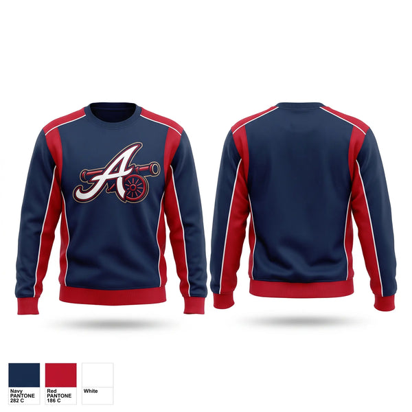 Crew Neck Sweatshirt, East Texas Arsenal, Baseball, Teamtime, Team time, sublimation, custom sports apparel, team uniforms, spirit wear, spiritwear, sports uniforms, custom shirts, team store, custom team store, fundraiser sports, apparel fundraiser