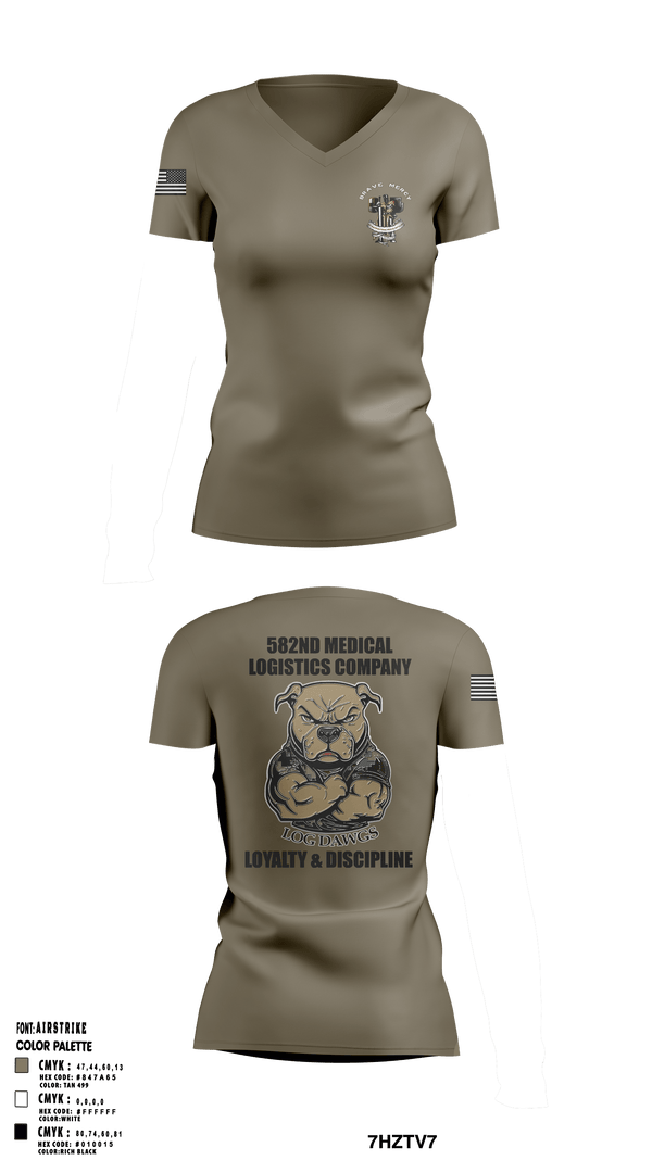 582nd MLC 28327746 Women's Short Sleeve V-neck Shirt - 2