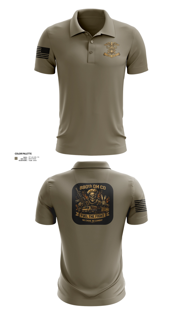 Short Sleeve Performance Polo, 880th QM CO, Army, Teamtime, Team time, sublimation, custom sports apparel, team uniforms, spirit wear, spiritwear, sports uniforms, custom shirts, team store, custom team store, fundraiser sports, apparel fundraiser
