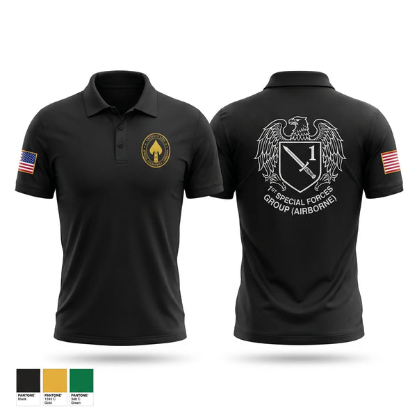 Short Sleeve Performance Polo, 1st SFG(A), Army, Teamtime, Team time, sublimation, custom sports apparel, team uniforms, spirit wear, spiritwear, sports uniforms, custom shirts, team store, custom team store, fundraiser sports, apparel fundraiser