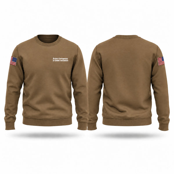 Crew Neck Sweatshirt, Echo Company 3-126th Aviation, National Guard, Teamtime, Team time, sublimation, custom sports apparel, team uniforms, spirit wear, spiritwear, sports uniforms, custom shirts, team store, custom team store, fundraiser sports, apparel fundraiser