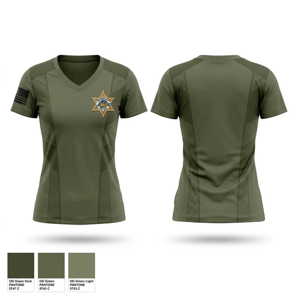 Womens Short Sleeve Vneck Shirt, Blank County Sheriff Department, Police, Teamtime, Team time, sublimation, custom sports apparel, team uniforms, spirit wear, spiritwear, sports uniforms, custom shirts, team store, custom team store, fundraiser sports, apparel fundraiser
