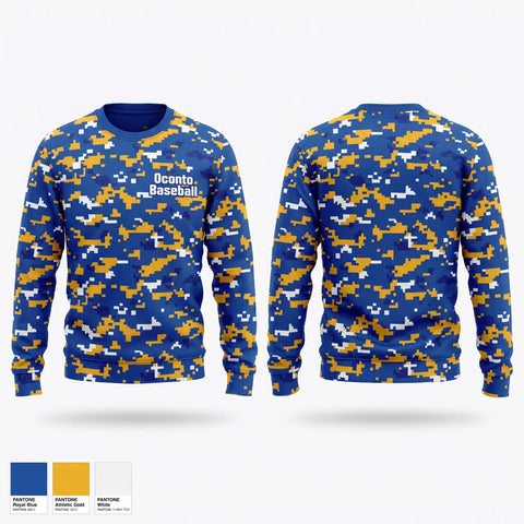 Crew Neck Sweatshirt, Oconto Baseball, Baseball, Teamtime, Team time, sublimation, custom sports apparel, team uniforms, spirit wear, spiritwear, sports uniforms, custom shirts, team store, custom team store, fundraiser sports, apparel fundraiser