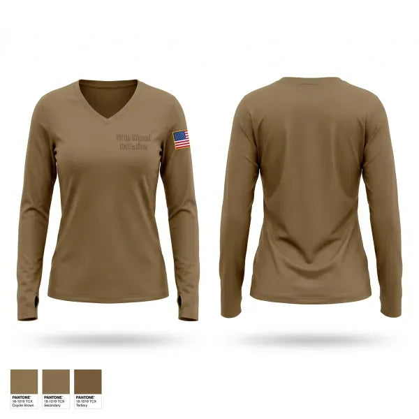 Womens Long Sleeve Vneck Shirt, 59th Signal Battalion, Army, Teamtime, Team time, sublimation, custom sports apparel, team uniforms, spirit wear, spiritwear, sports uniforms, custom shirts, team store, custom team store, fundraiser sports, apparel fundraiser