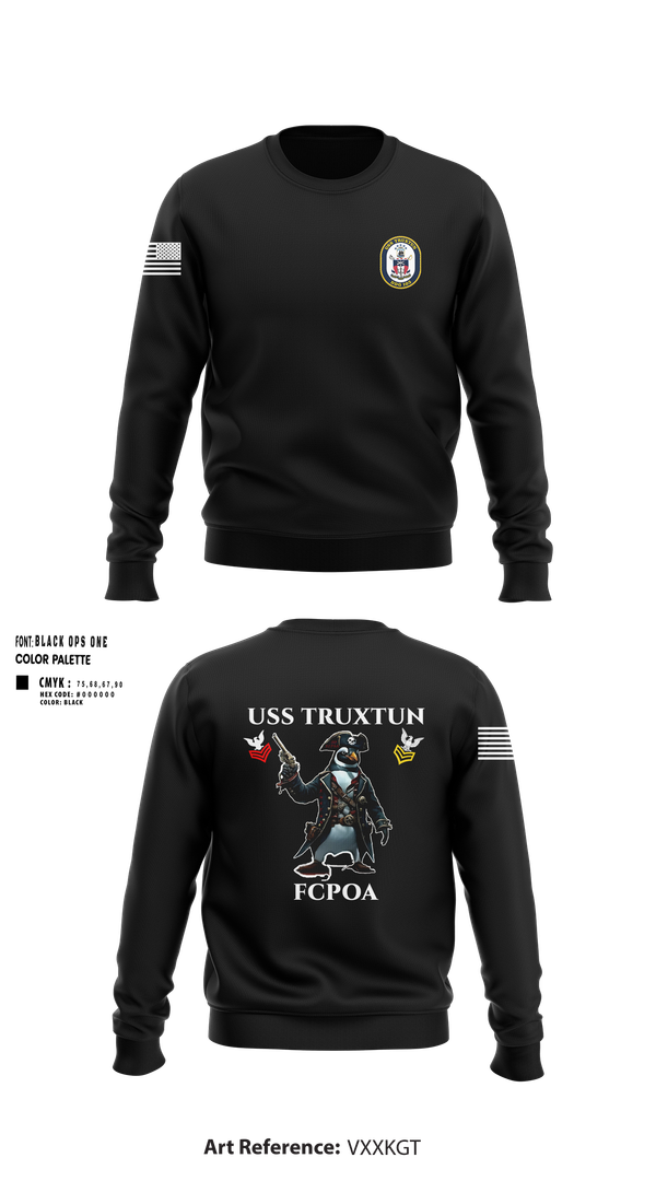 Crew Neck Sweatshirt, USS TRUXTUN DDG 103, Navy, Teamtime, Team time, sublimation, custom sports apparel, team uniforms, spirit wear, spiritwear, sports uniforms, custom shirts, team store, custom team store, fundraiser sports, apparel fundraiser