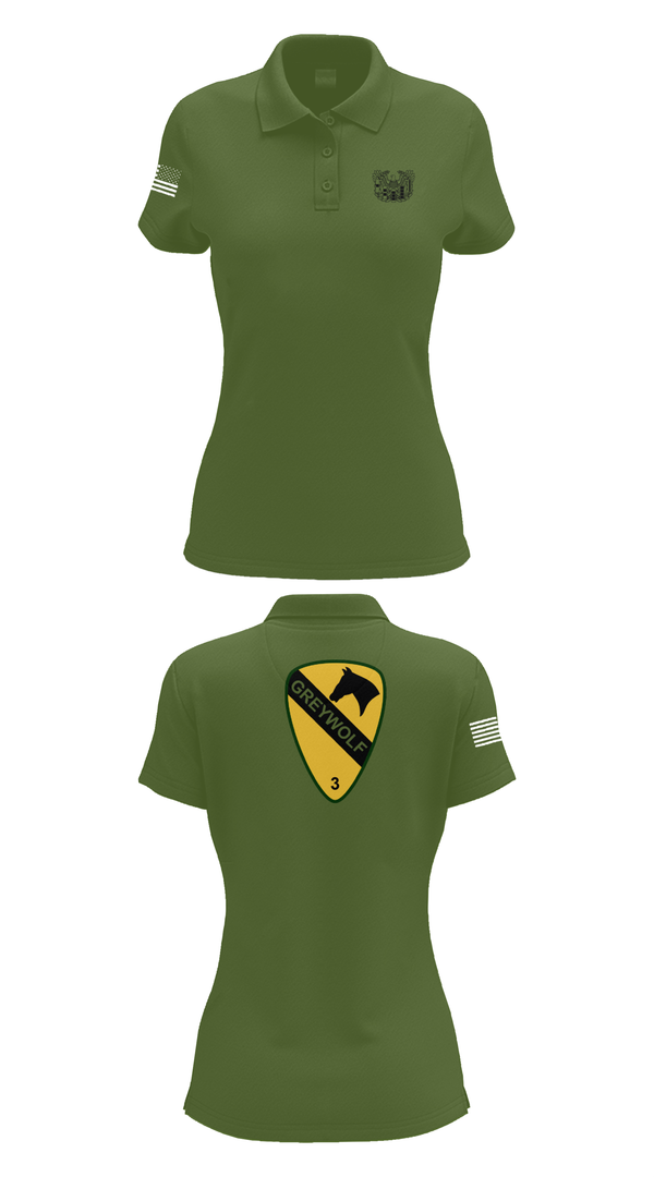 Womens Short Sleeve Performance Polo, 1st cav Div 3abct, , Teamtime, Team time, sublimation, custom sports apparel, team uniforms, spirit wear, spiritwear, sports uniforms, custom shirts, team store, custom team store, fundraiser sports, apparel fundraiser