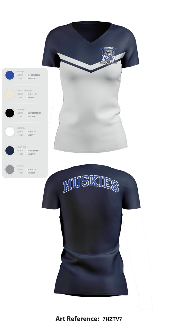 HOWARD COUNTY YOUTH HOCKEY CLUB 22258826 Women's Short Sleeve V-neck Shirt -5