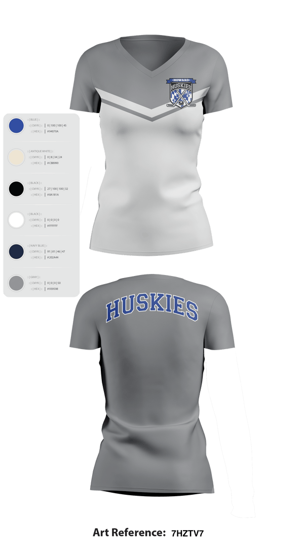 HOWARD COUNTY YOUTH HOCKEY CLUB 22258826 Women's Short Sleeve V-neck Shirt -4