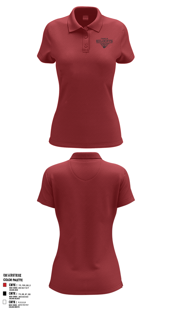 Franklin Senior High School Volleyball 23457023 Short Sleeve Performance Polo - 3