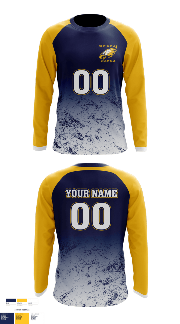West Babylon High School Volleyball 94859140 Long Sleeve Performance Shirt - 1