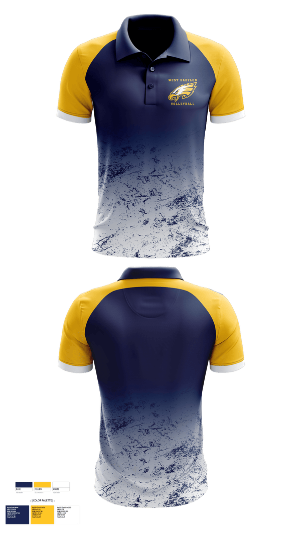 West Babylon High School Volleyball 94859140 Short Sleeve Performance Polo - 1
