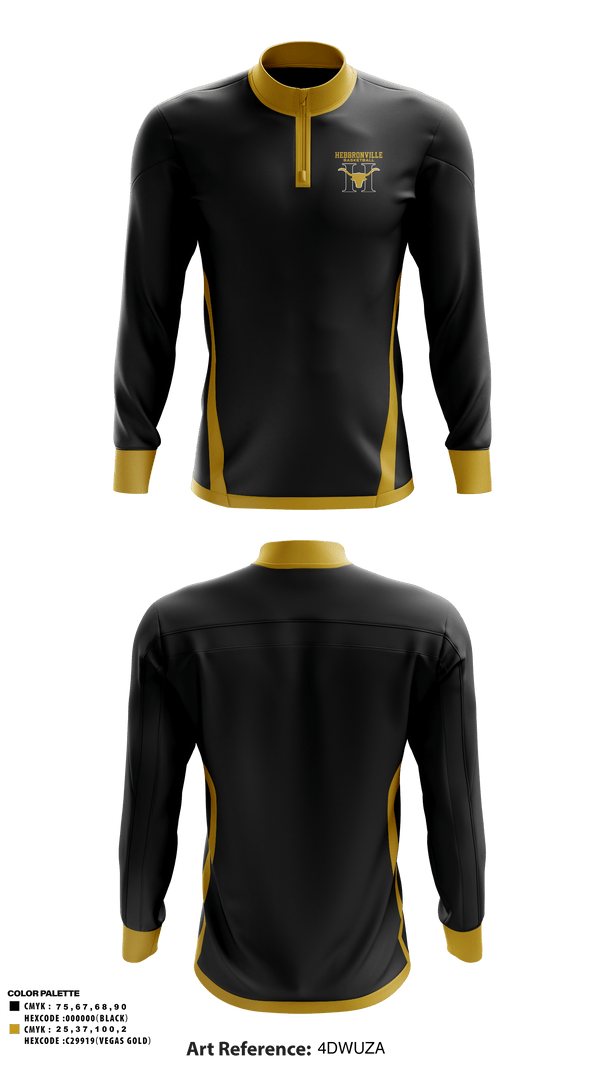 Hebbronville Junior High School Basketball 17170374 Quarter Zip Jacket - 1