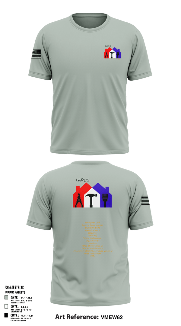 Earl's Handyman Home Repair ETC 89145223 Old School Cotton Feel Shirt - 2