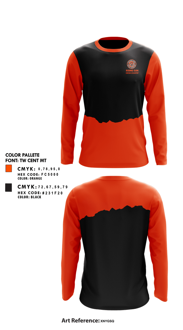 Rising Sun High School Cross Country 36373162 Long Sleeve Performance Shirt -1