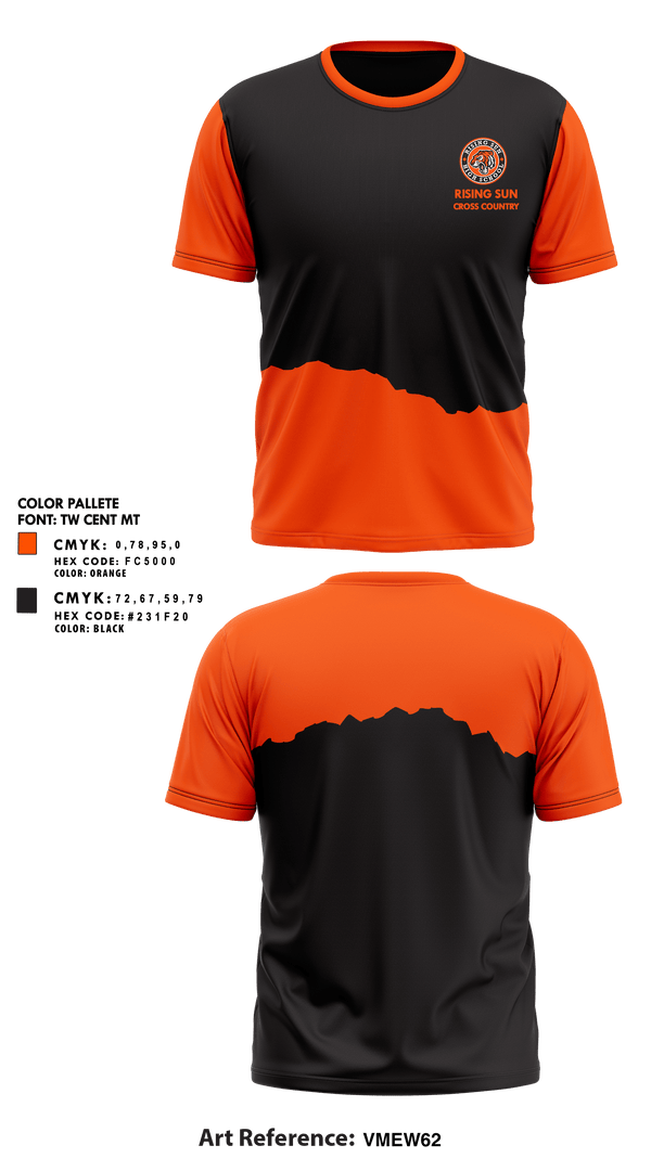 Rising Sun High School Cross Country 36373162 Short Sleeve Performance Shirt - 1