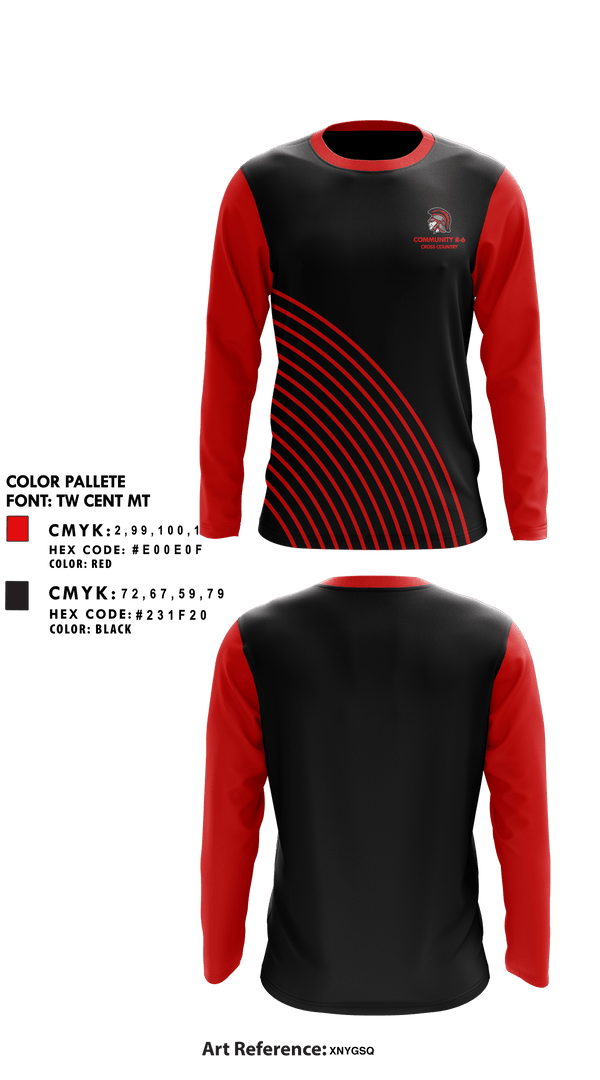Community R-6 High School Cross Country 69678313 Long Sleeve Performance Shirt - 1