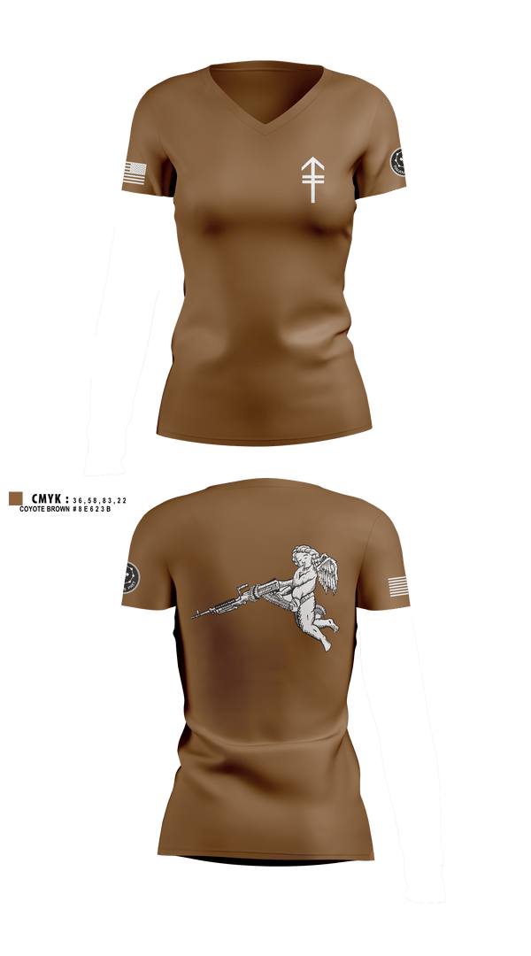 E TRP 3RD PLT WEAPONS SQUAD 26092004 Women's Short Sleeve V-neck Shirt - 2