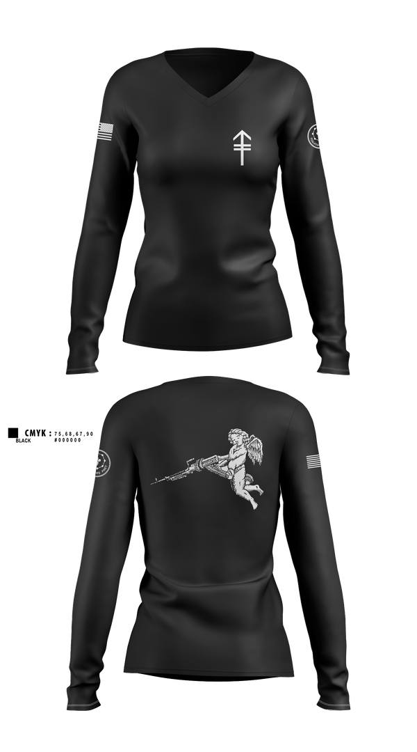 E TRP 3RD PLT WEAPONS SQUAD 26092004 Women's Long Sleeve V-neck Shirt - 1