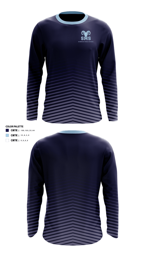 Seabrook Middle School Cross Country 67061489 Long Sleeve Performance Shirt - 1