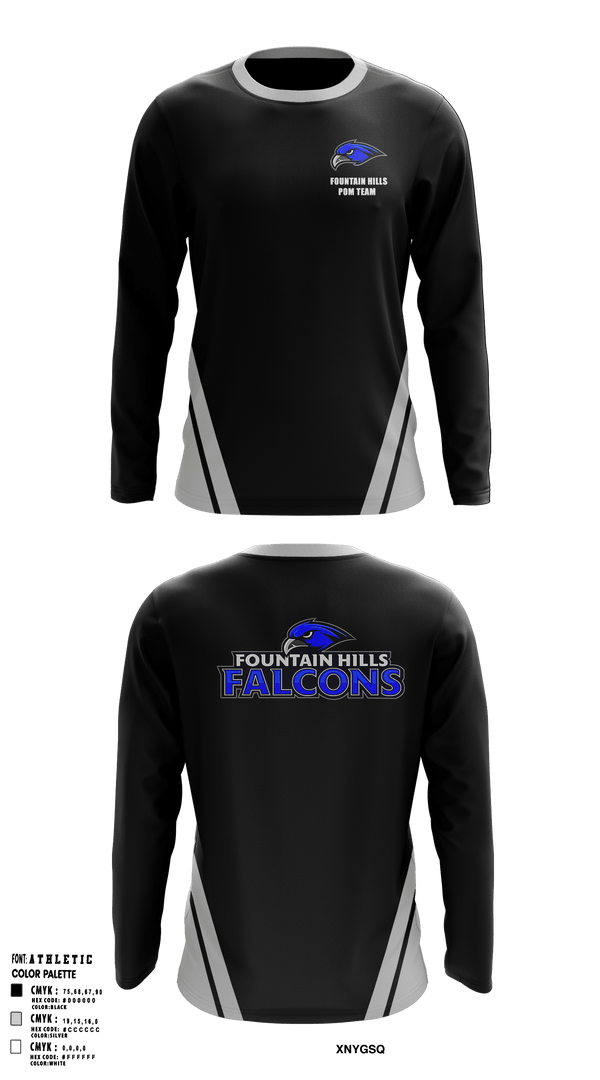 Fountain Hills Pom Team 54391807 Long Sleeve Performance Shirt - 1