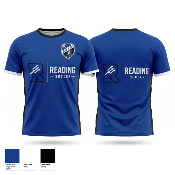 Soft Poly Tee Cotton Like Feel, Reading Blue Devils, Men's Soccer, Teamtime, Team time, sublimation, custom sports apparel, team uniforms, spirit wear, spiritwear, sports uniforms, custom shirts, team store, custom team store, fundraiser sports, apparel fundraiser