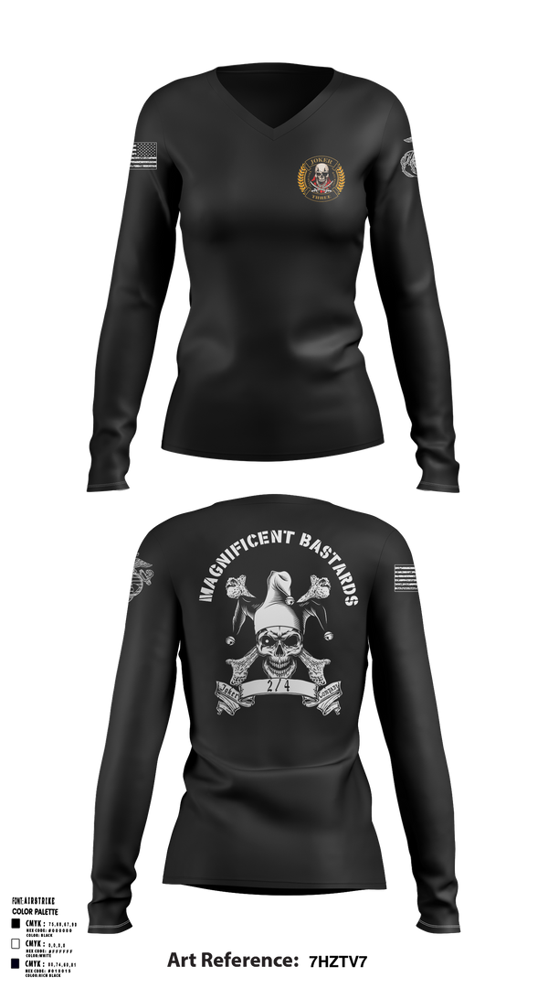 Joker Company 30961696 Women's Long Sleeve V-neck Shirt - 1