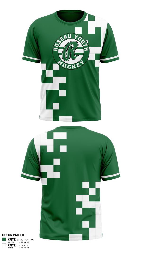 Roseau Youth Hockey Short Sleeve Performance Shirt - 1