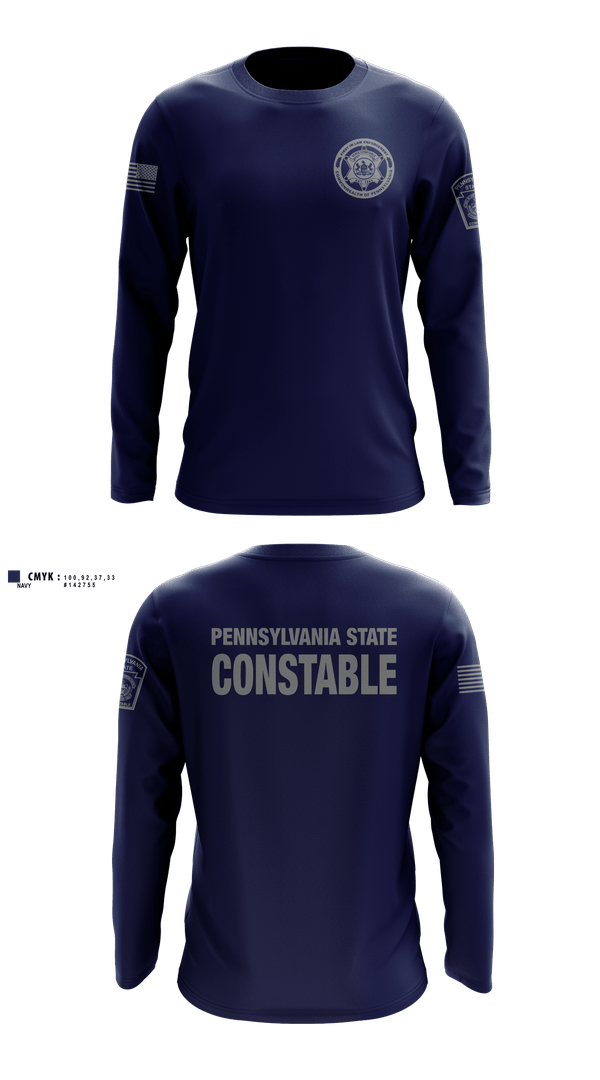 Long Sleeve Performance Shirt, Pennsylvania State Constable, Police, Teamtime, Team time, sublimation, custom sports apparel, team uniforms, spirit wear, spiritwear, sports uniforms, custom shirts, team store, custom team store, fundraiser sports, apparel fundraiser
