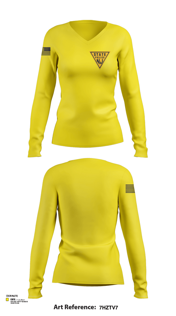 New Jersey state police 11429252 Women's Long Sleeve V-neck Shirt -1 132