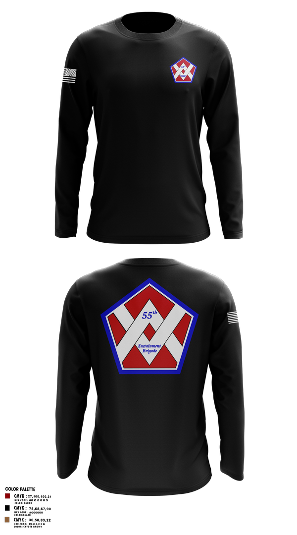 Long Sleeve Performance Shirt, 55th Sustainment Brigade, , Teamtime, Team time, sublimation, custom sports apparel, team uniforms, spirit wear, spiritwear, sports uniforms, custom shirts, team store, custom team store, fundraiser sports, apparel fundraiser