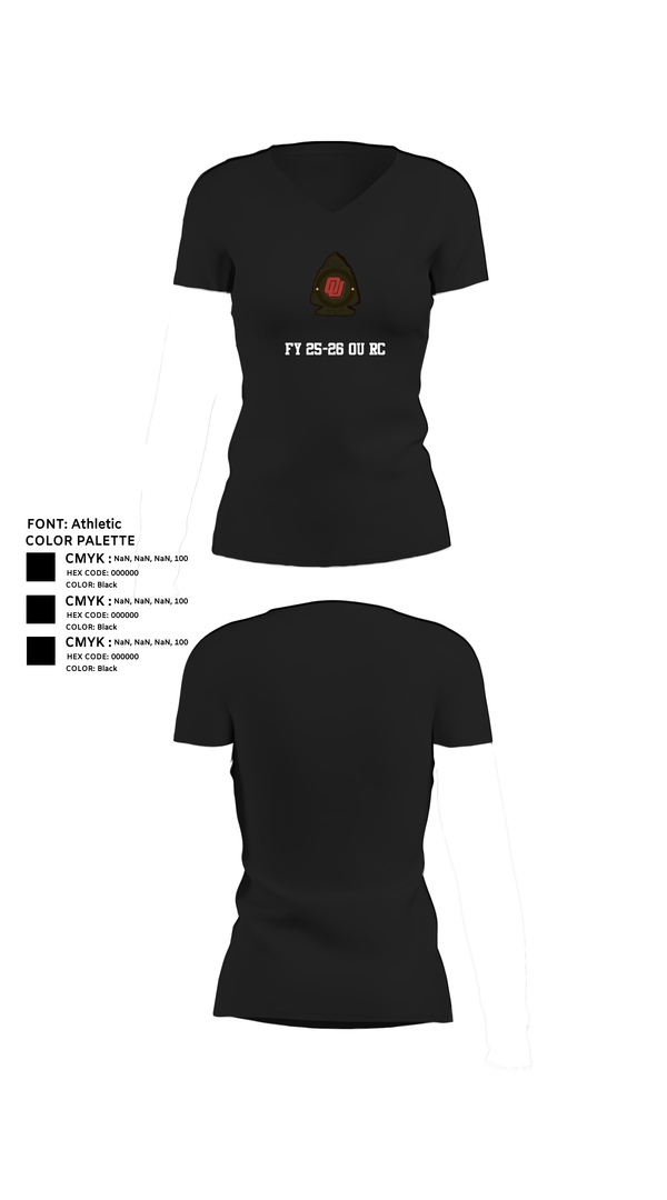 Womens Short Sleeve Vneck Shirt, FY 25-26 OU RC, Army, Teamtime, Team time, sublimation, custom sports apparel, team uniforms, spirit wear, spiritwear, sports uniforms, custom shirts, team store, custom team store, fundraiser sports, apparel fundraiser