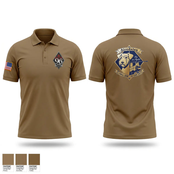 Short Sleeve Performance Polo, Airedales, Army, Teamtime, Team time, sublimation, custom sports apparel, team uniforms, spirit wear, spiritwear, sports uniforms, custom shirts, team store, custom team store, fundraiser sports, apparel fundraiser