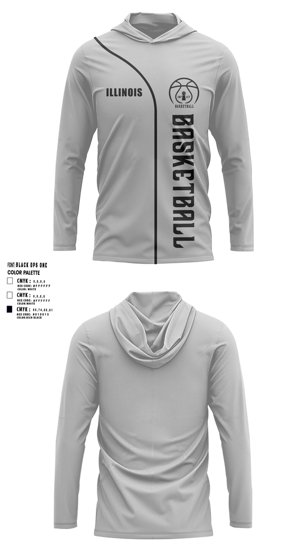 Illinois Impact Basketball 87881800 Long Sleeve Performance Shirt with hood - 3