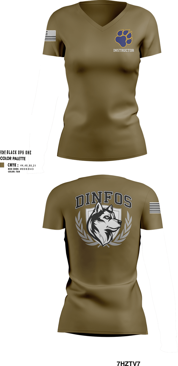 DINFOS (Defense Information School) 29284303 Women's Short Sleeve V-neck Shirt -105