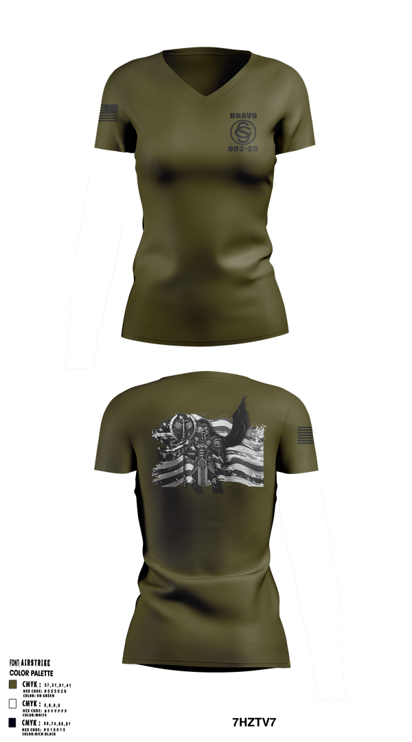 OCS BRAVO CO 002-25 55485287 Women's Short Sleeve V-neck Shirt - 1