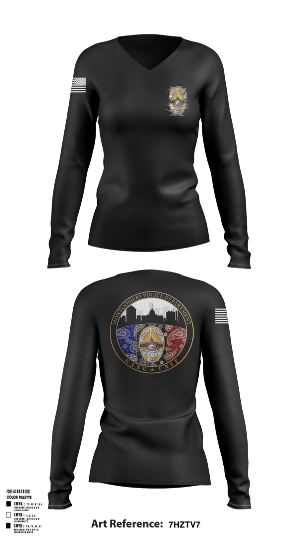 GANG UNIT 60178132 Women's Long Sleeve V-neck Shirt - 1