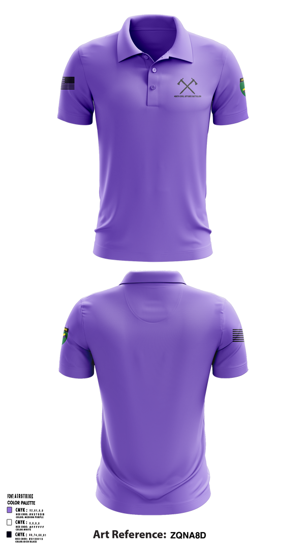 486th Civil Affairs Battalion Short Sleeve Performance Polo - 2
