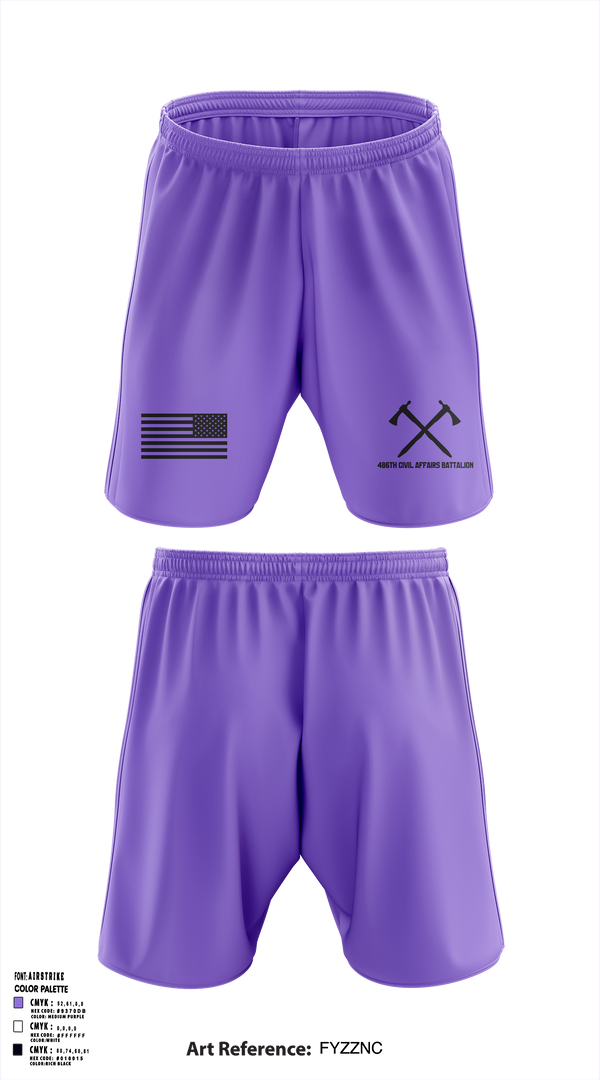 486th Civil Affairs Battalion Athletic Shorts With Pockets - 1