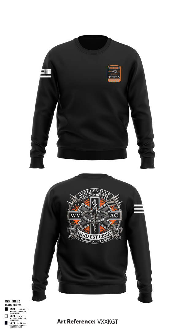 Wellsville Volunteer Ambulance Corps 7001536 Crew Neck Sweatshirt - 1