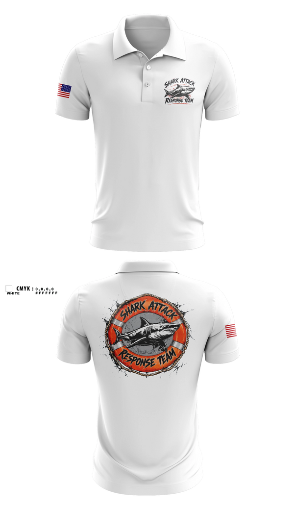 Short Sleeve Performance Polo, Shark Attack Response Team, , Teamtime, Team time, sublimation, custom sports apparel, team uniforms, spirit wear, spiritwear, sports uniforms, custom shirts, team store, custom team store, fundraiser sports, apparel fundraiser