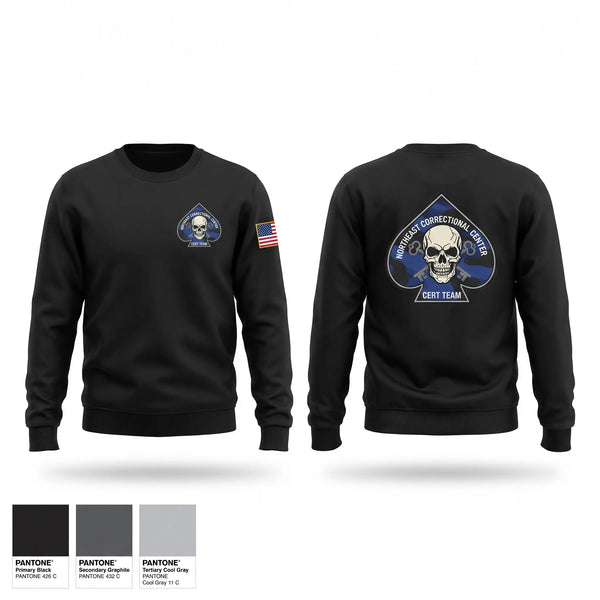 Crew Neck Sweatshirt, Northeast Correctional Center, Police, Teamtime, Team time, sublimation, custom sports apparel, team uniforms, spirit wear, spiritwear, sports uniforms, custom shirts, team store, custom team store, fundraiser sports, apparel fundraiser