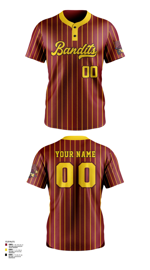 Two Button Softball Jersey, Barren Bandits, Softball, Teamtime, Team time, sublimation, custom sports apparel, team uniforms, spirit wear, spiritwear, sports uniforms, custom shirts, team store, custom team store, fundraiser sports, apparel fundraiser