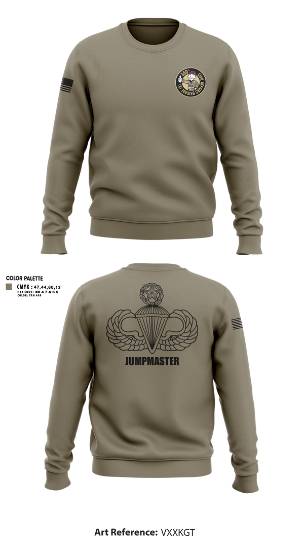 Crew Neck Sweatshirt, 360 CA BDE (Airborne), Army, Teamtime, Team time, sublimation, custom sports apparel, team uniforms, spirit wear, spiritwear, sports uniforms, custom shirts, team store, custom team store, fundraiser sports, apparel fundraiser
