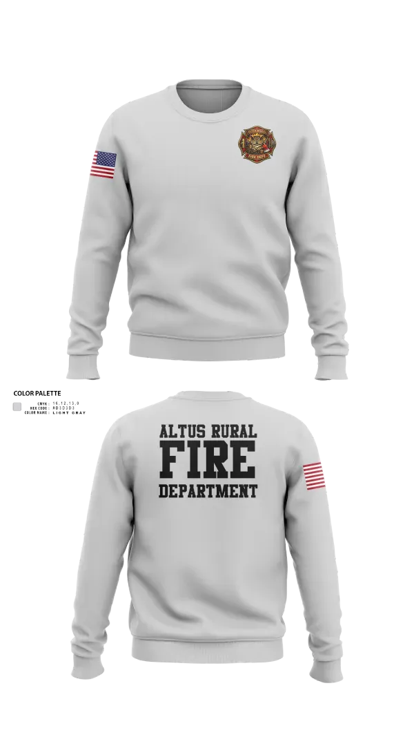 Crew Neck Sweatshirt, Altus Rural Fire Department, Fire Department, Teamtime, Team time, sublimation, custom sports apparel, team uniforms, spirit wear, spiritwear, sports uniforms, custom shirts, team store, custom team store, fundraiser sports, apparel fundraiser