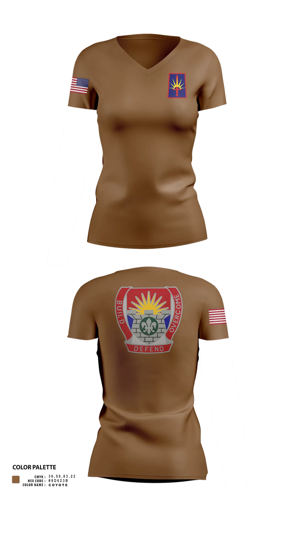 Womens Short Sleeve Vneck Shirt, FSC 204th ENG BN, National Guard, Teamtime, Team time, sublimation, custom sports apparel, team uniforms, spirit wear, spiritwear, sports uniforms, custom shirts, team store, custom team store, fundraiser sports, apparel fundraiser