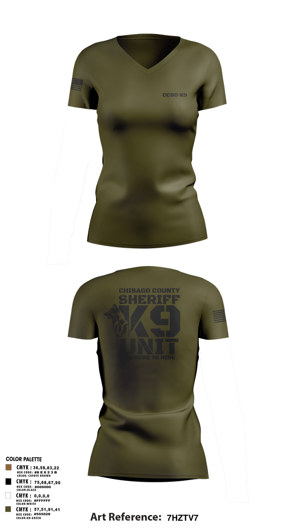 Womens Short Sleeve Vneck Shirt, Chisago County K9 Unit, , Teamtime, Team time, sublimation, custom sports apparel, team uniforms, spirit wear, spiritwear, sports uniforms, custom shirts, team store, custom team store, fundraiser sports, apparel fundraiser