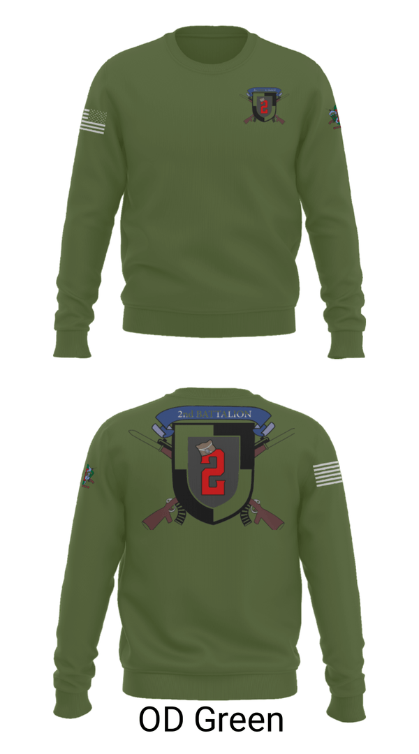 Crew Neck Sweatshirt, 2nd Battalion, Army, Teamtime, Team time, sublimation, custom sports apparel, team uniforms, spirit wear, spiritwear, sports uniforms, custom shirts, team store, custom team store, fundraiser sports, apparel fundraiser